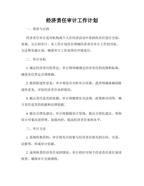 经济责任审计工作计划