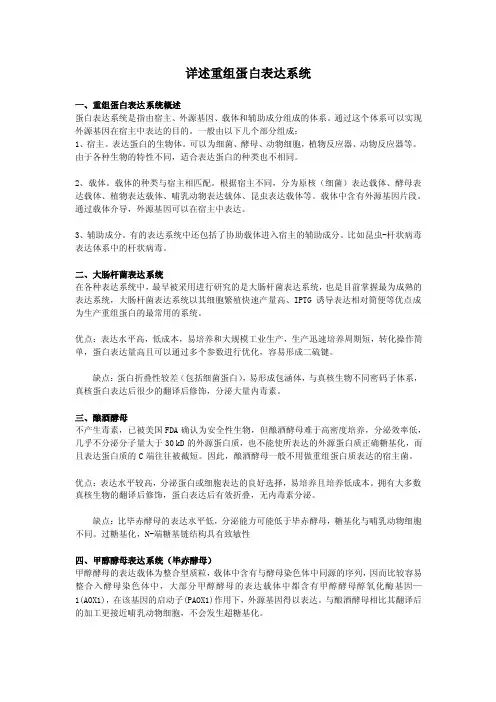 详述重组蛋白表达系统