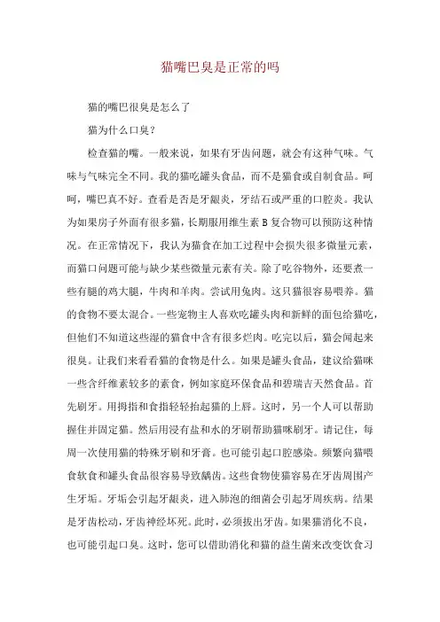 猫嘴巴臭是正常的吗