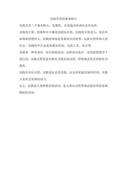实践具有的基本特点