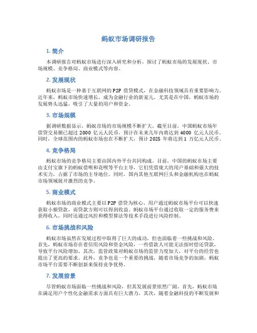 蚂蚁市场调研报告