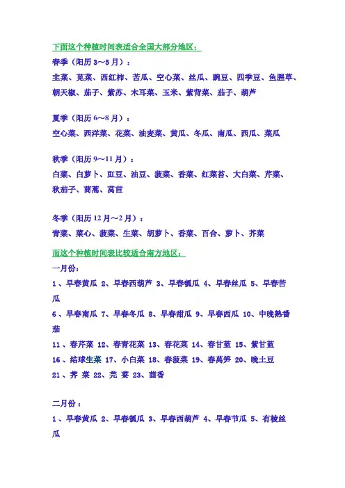 种菜周期表