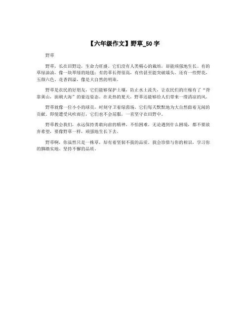 【六年级作文】野草_50字