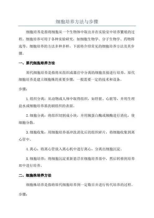 细胞培养方法与步骤