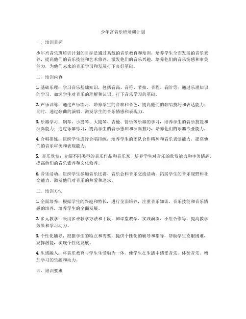 少年宫音乐班培训计划