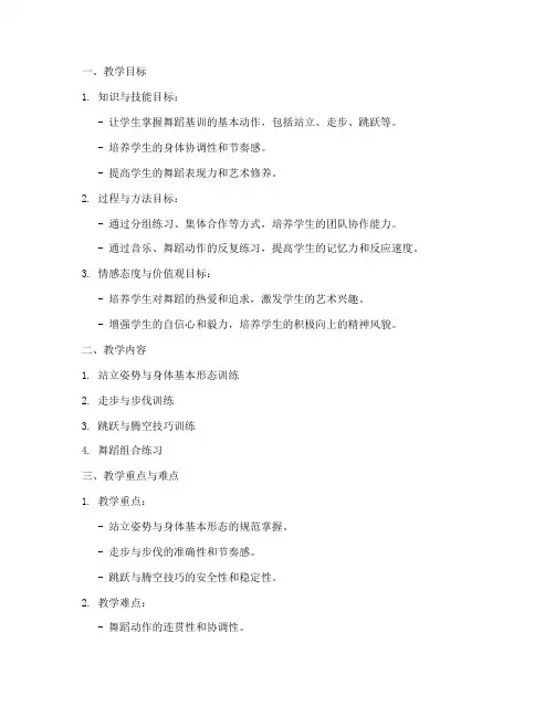 舞蹈基训班教案模板范文