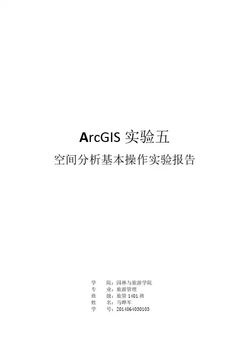 ARCGIS 10.2实验五实验报告