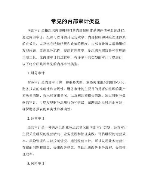 常见的内部审计类型