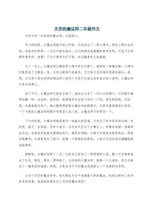 天空的魔法师二年级作文
