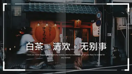 白茶清欢无别事杂志风画册PPT模板