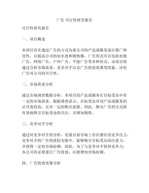 广告 可行性研究报告