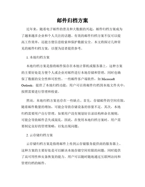 邮件归档方案