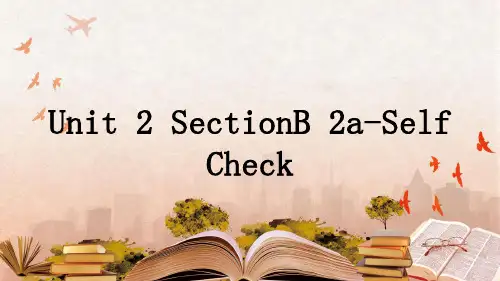 人教版英语七年级上册 Unit 2 SectionB 2a-Self Check 课件