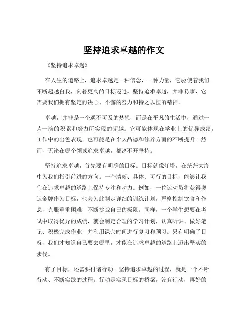 坚持追求卓越的作文