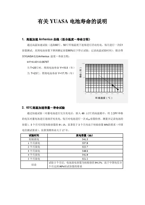 有关电池寿命的说明