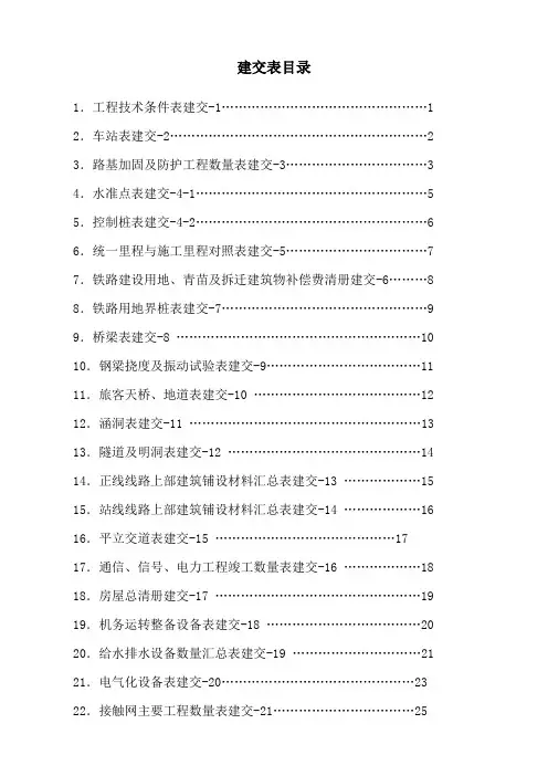 铁路整套建交表