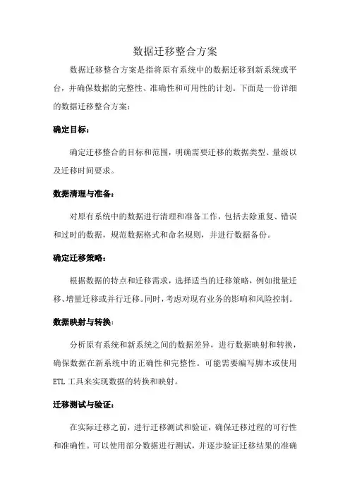 数据迁移整合方案