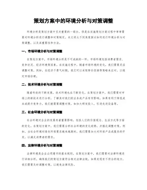 策划方案中的环境分析与对策调整
