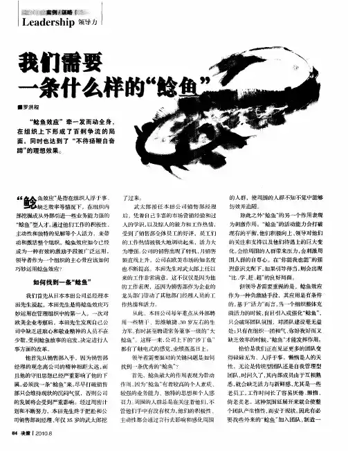 我们需要一条什么样的“鲶鱼”