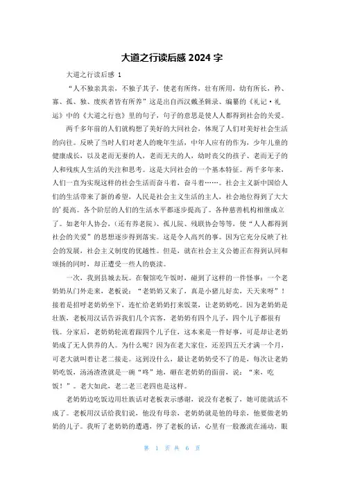 大道之行读后感2024字