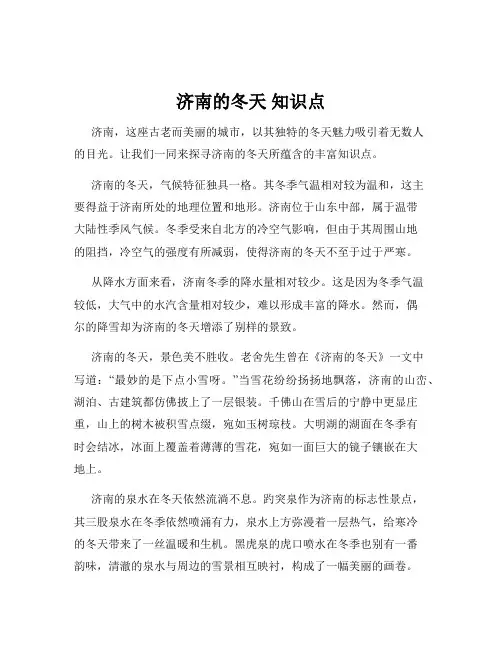 济南的冬天 知识点