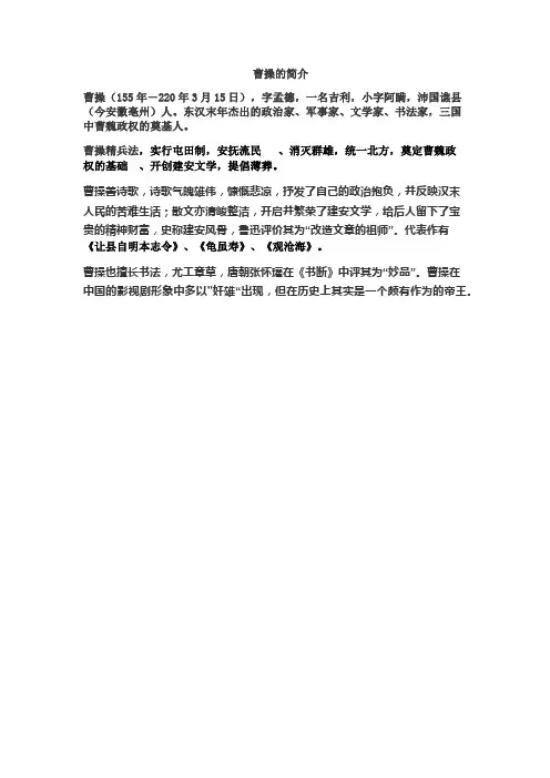 曹操简介