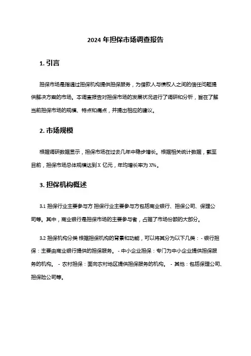 2024年担保市场调查报告