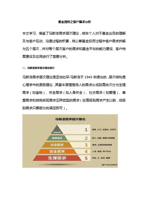 基金理财之客户需求分析