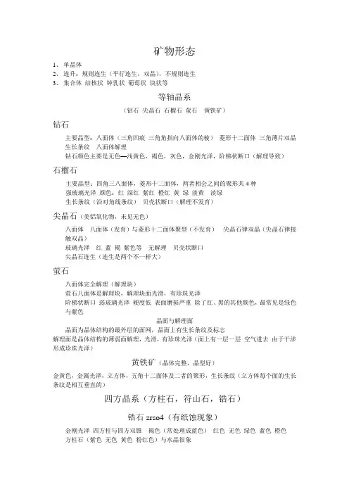矿物形态