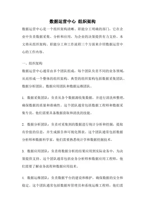 数据运营中心 组织架构