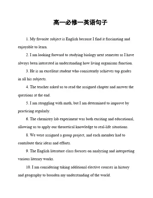 高一必修一英语句子
