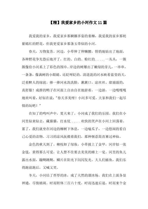 我爱家乡的小河作文11篇精选