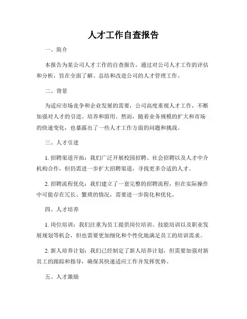 人才工作自查报告