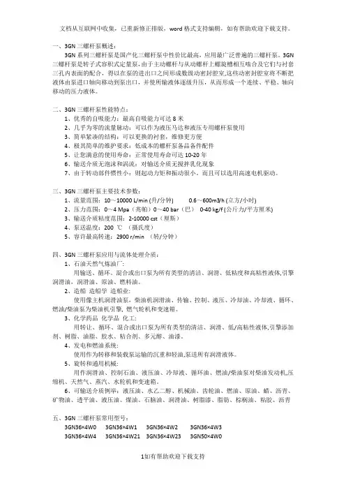 3GN三螺杆泵概述