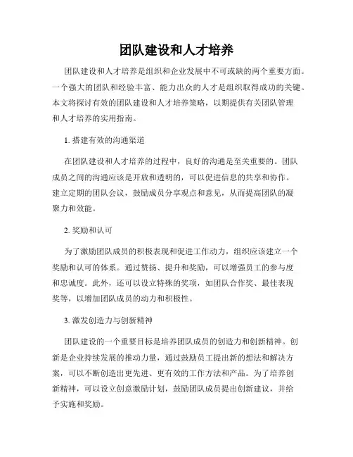 团队建设和人才培养