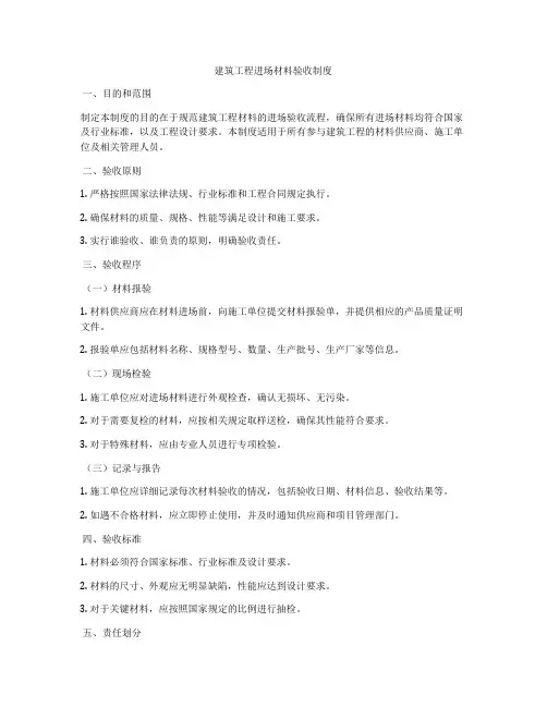 建筑工程进场材料验收制度