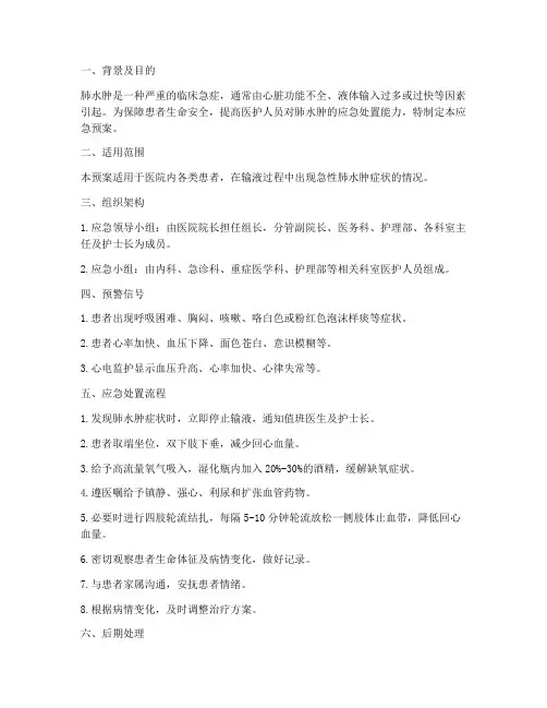 突发肺水肿应急预案
