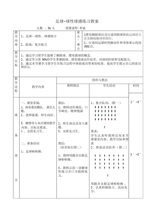 足球-球性球感练习教案