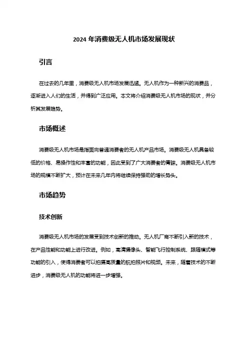 2024年消费级无人机市场发展现状