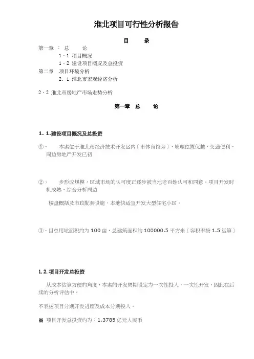 淮北项目可行性分析报告