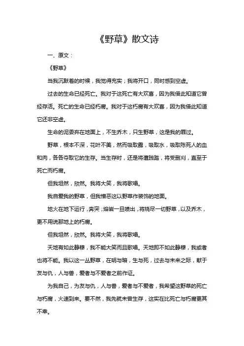 《野草》散文诗