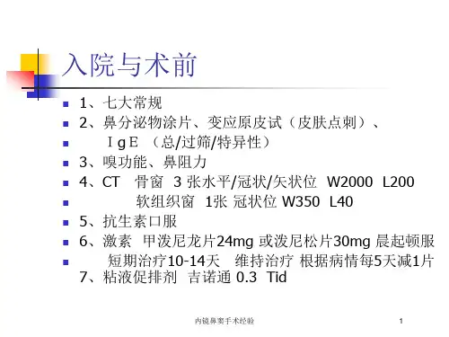 内镜鼻窦手术经验培训课件