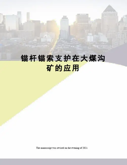 锚杆锚索支护在大煤沟矿的应用