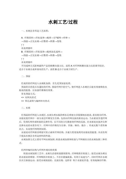 水刺无纺布工艺流程