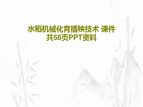 水稻机械化育插秧技术 课件 共58页PPT资料共60页PPT