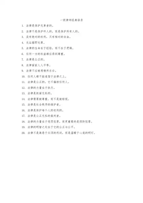 一级侓师经典语录