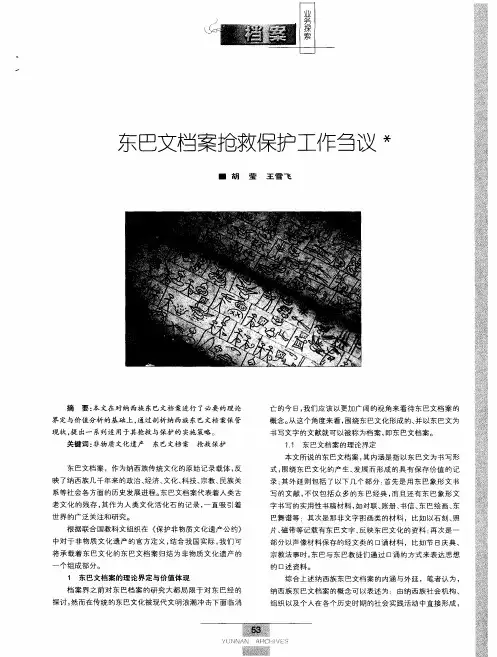 东巴文档案抢救保护工作刍议