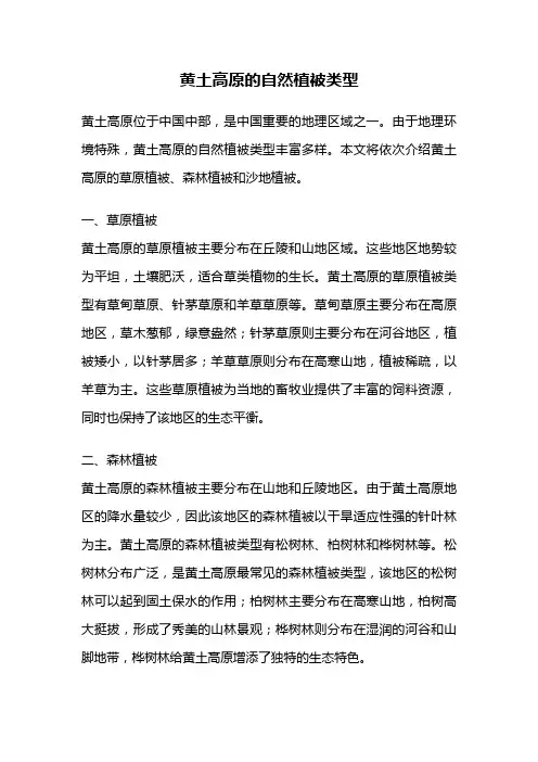 黄土高原的自然植被类型