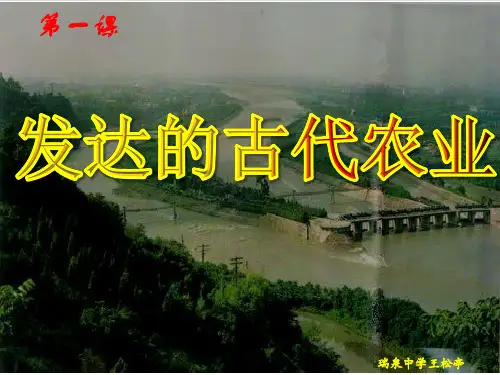 演示文稿第一课发达的古代农业PPT课件