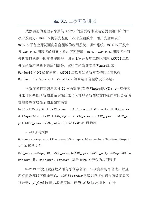 MAPGIS二次开发讲义